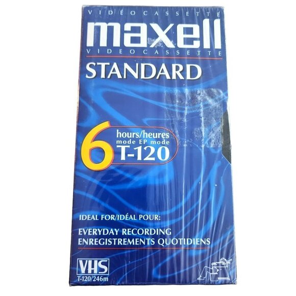 Maxell 4 PACK T-120 6 Hour Blank VHS Video Cassette Tapes - Picture 1 of 4